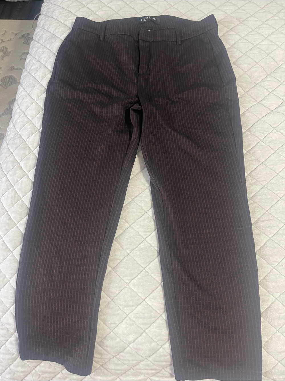 Liverpool Women’s Black with Pink Pinstripe Dress Pants